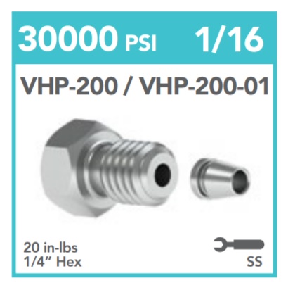 IDEX VHP-200 Fitting Coned Stainless Steel Fitting with Ferrule