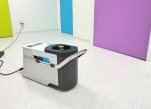 Devea Phileas 75 Vaporized Airborne Surface Disinfection Unit on Floor in large Room