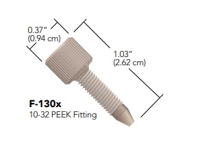 IDEX F-130 Fittings One Piece Fingertight PEEK Long F-130