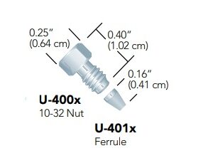IDEX U-400 and U-401 Fittings Stainless Steel Standard U-400 Nut and U-401 Ferrule