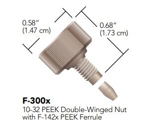 IDEX F-300 Fittings Coned Fittings Two Piece PEEK Nut and Ferrule
